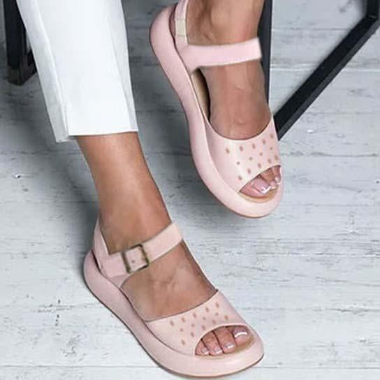 Nelly Designers | Orthopädische flache Sandalen mit Peep Toe