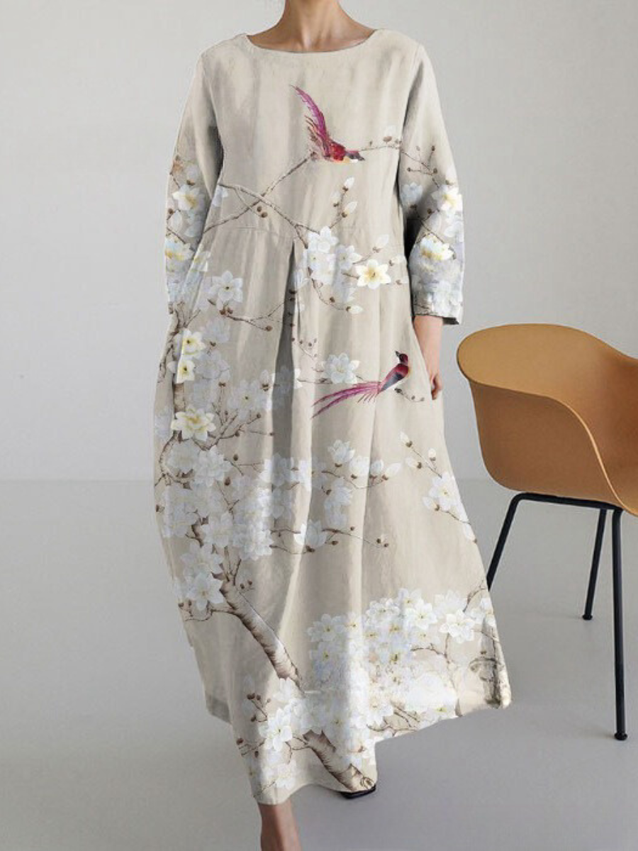 MW | Schickes Maxikleid mit stylischem hellem Druck
