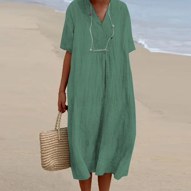 MW | Midikleid mit V-Ausschnitt