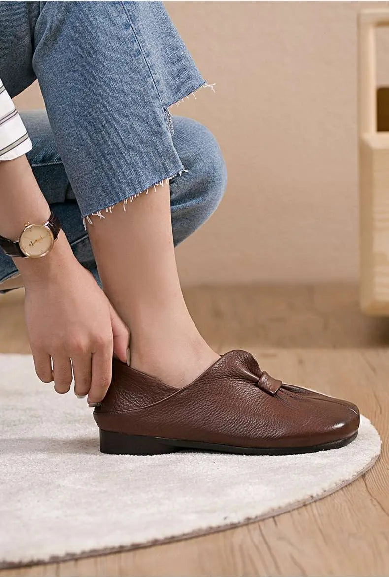 Nelly Designers | Runde Zehe Leder Freizeitschuhe