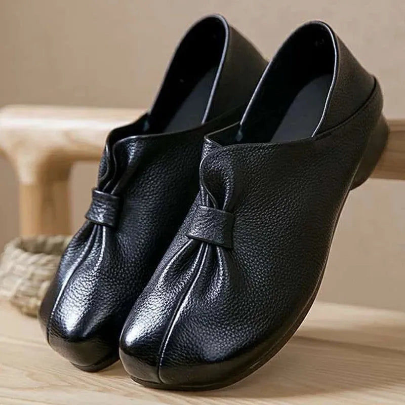 Nelly Designers | Runde Zehe Leder Freizeitschuhe