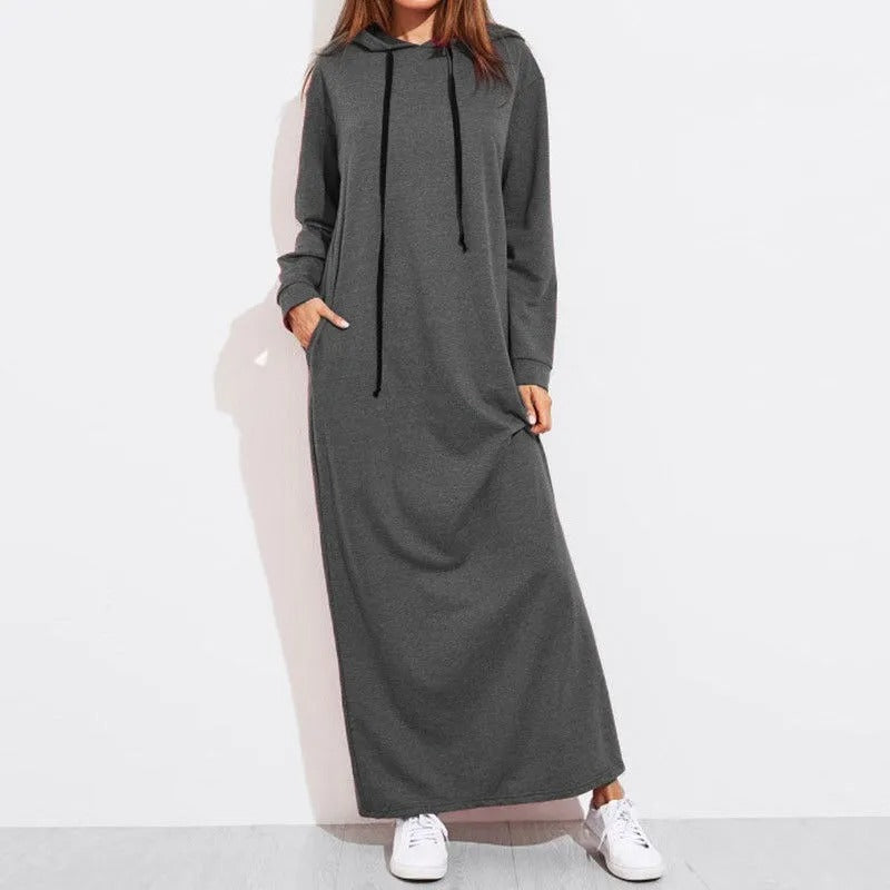 MW | Lässiges Maxi-Kleid mit Kapuze