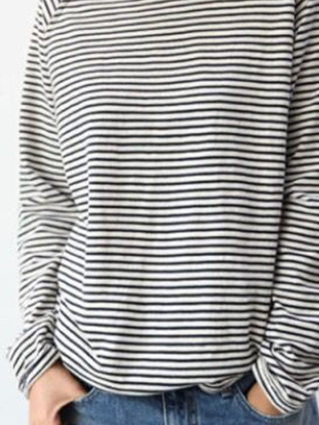 MW | Basic-Bluse mit langen Ärmeln aus Baumwolle in Weiß und Schwarz