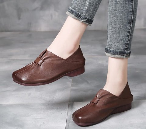 Nelly Designers | Runde Zehe Leder Freizeitschuhe