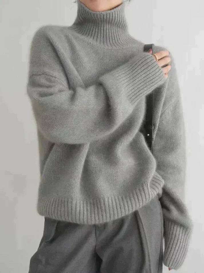 MW | Minimalistischer Strickpullover mit hohem Halsausschnitt