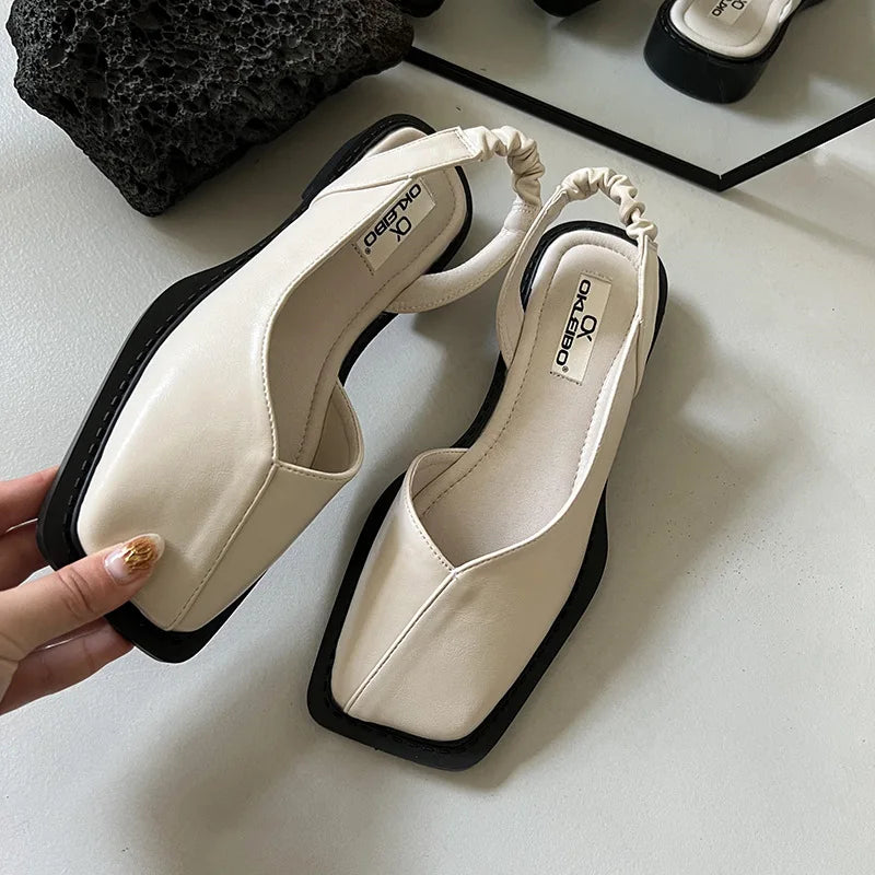 Nelly Designers | Damen-Slingback-Sandalen mit eckiger Zehenpartie