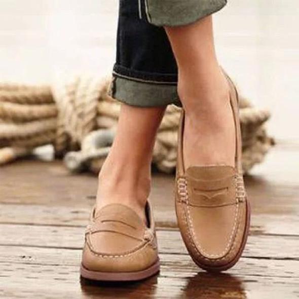 MW | Mokassins Casual Flats Oxfords Slip On Round Toe Loafers für Frauen