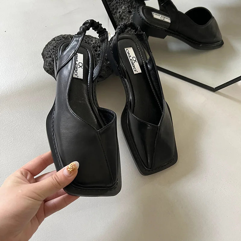 Nelly Designers | Damen-Slingback-Sandalen mit eckiger Zehenpartie
