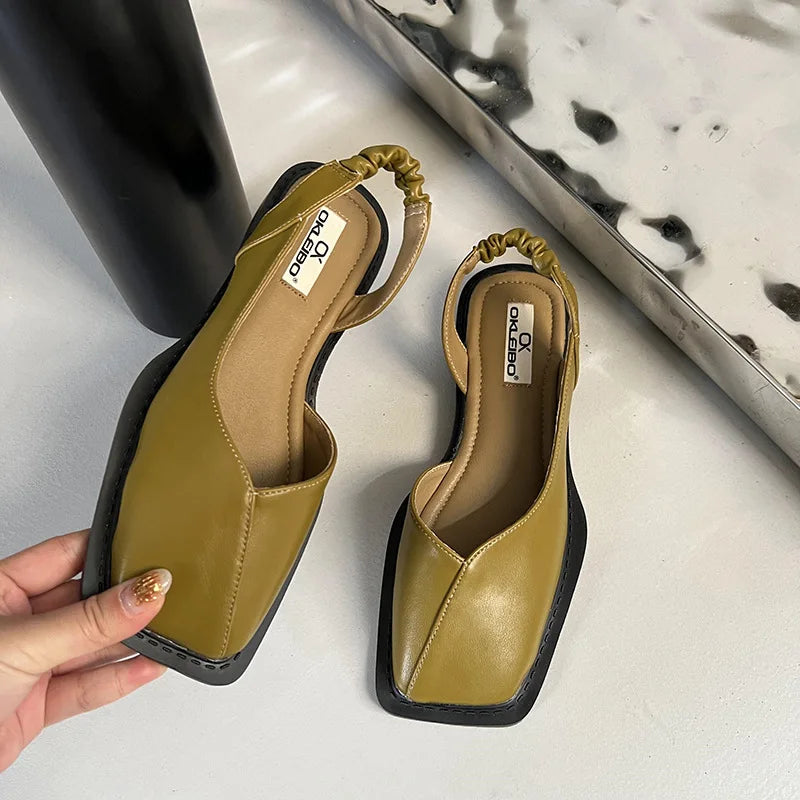 Nelly Designers | Damen-Slingback-Sandalen mit eckiger Zehenpartie