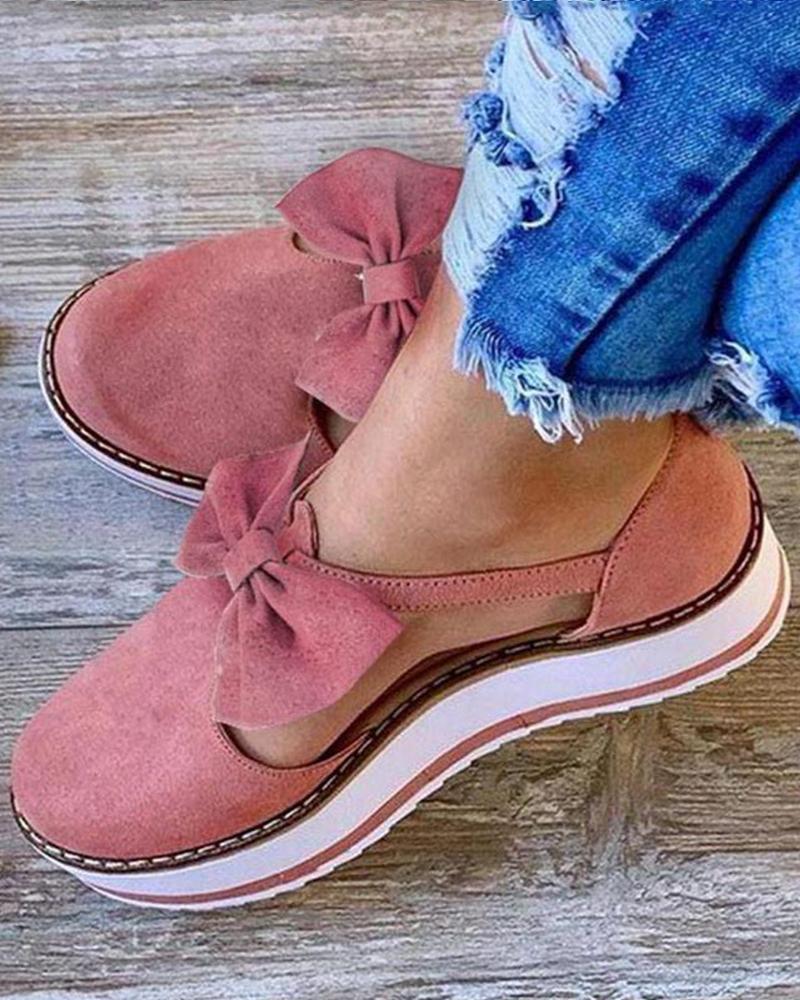 Nelly Designers | Damen Plateau-Schuhe mit Schleife – Schwarze Mary Jane Flats mit Riemchen & dicker Sohle