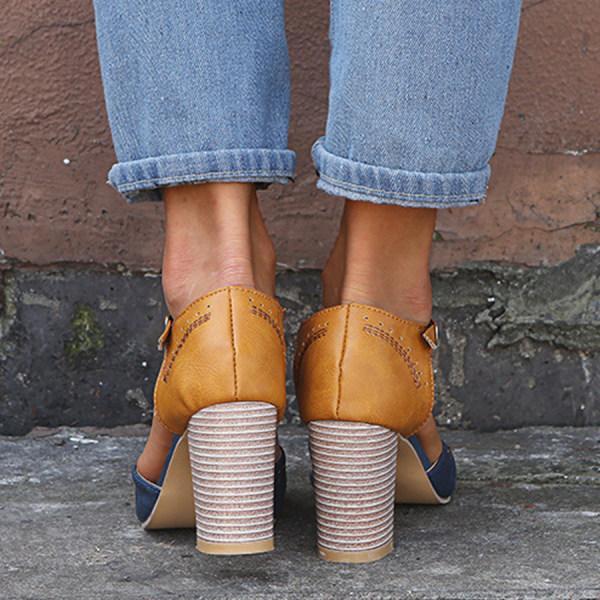 Nelly Designers | Retro Damen T-Strap Pumps mit Blockabsatz