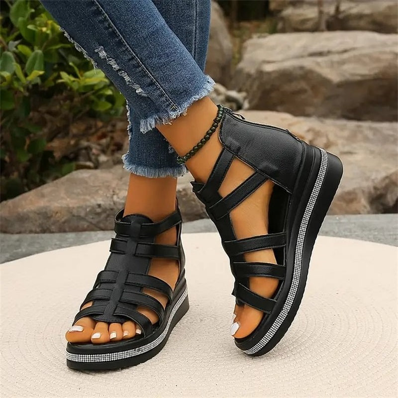 Nelly Designers | Strassbesetzte Keilsandalen