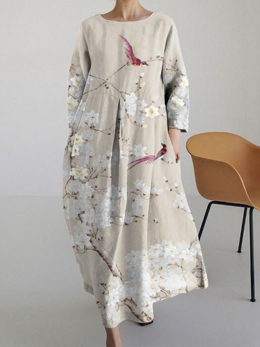 MW | Schickes Maxikleid mit stylischem hellem Druck