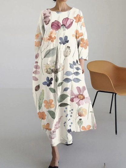 MW | Schickes Maxikleid mit stylischem hellem Druck