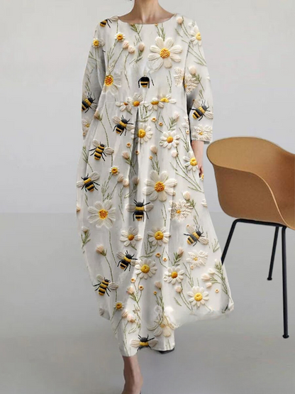 MW | Schickes Maxikleid mit stylischem hellem Druck