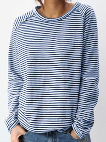 MW | Basic-Bluse mit langen Ärmeln aus Baumwolle in Weiß und Schwarz