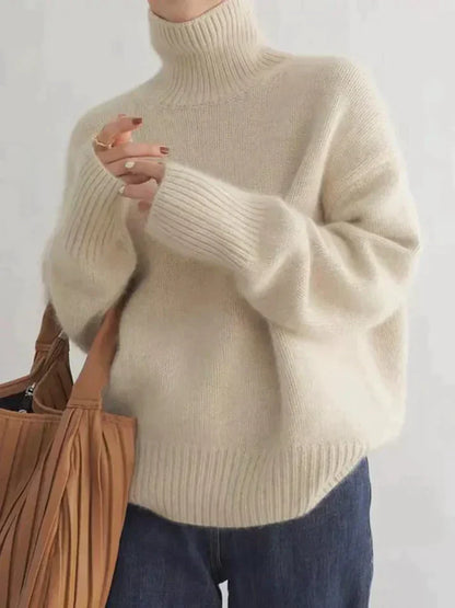 MW | Minimalistischer Strickpullover mit hohem Halsausschnitt