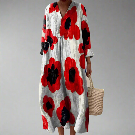 MW | Gewagtes Maxikleid mit Mohnblumenmuster