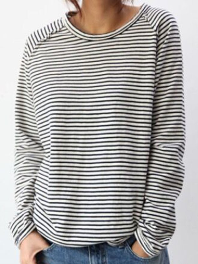 MW | Basic-Bluse mit langen Ärmeln aus Baumwolle in Weiß und Schwarz