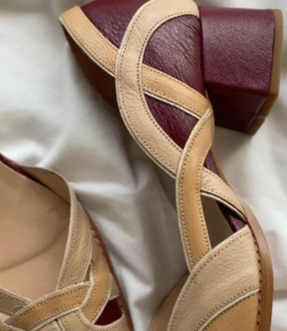 Nelly Designers | Damen Retro-Sandaletten mit Blockabsatz